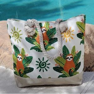 Cute Tropical Sloth Tote Bag